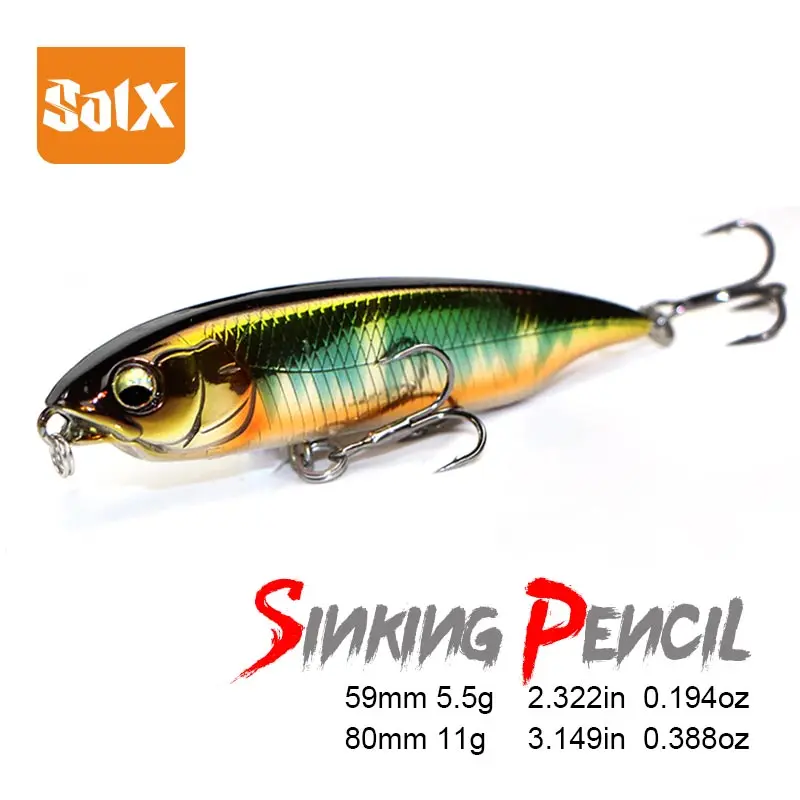 

59mm 80mm Sinking Trout Lure Stick Pencil Lure Stickbait Freshwater Artificial Bait Trout Bass Pike Fishing Lure