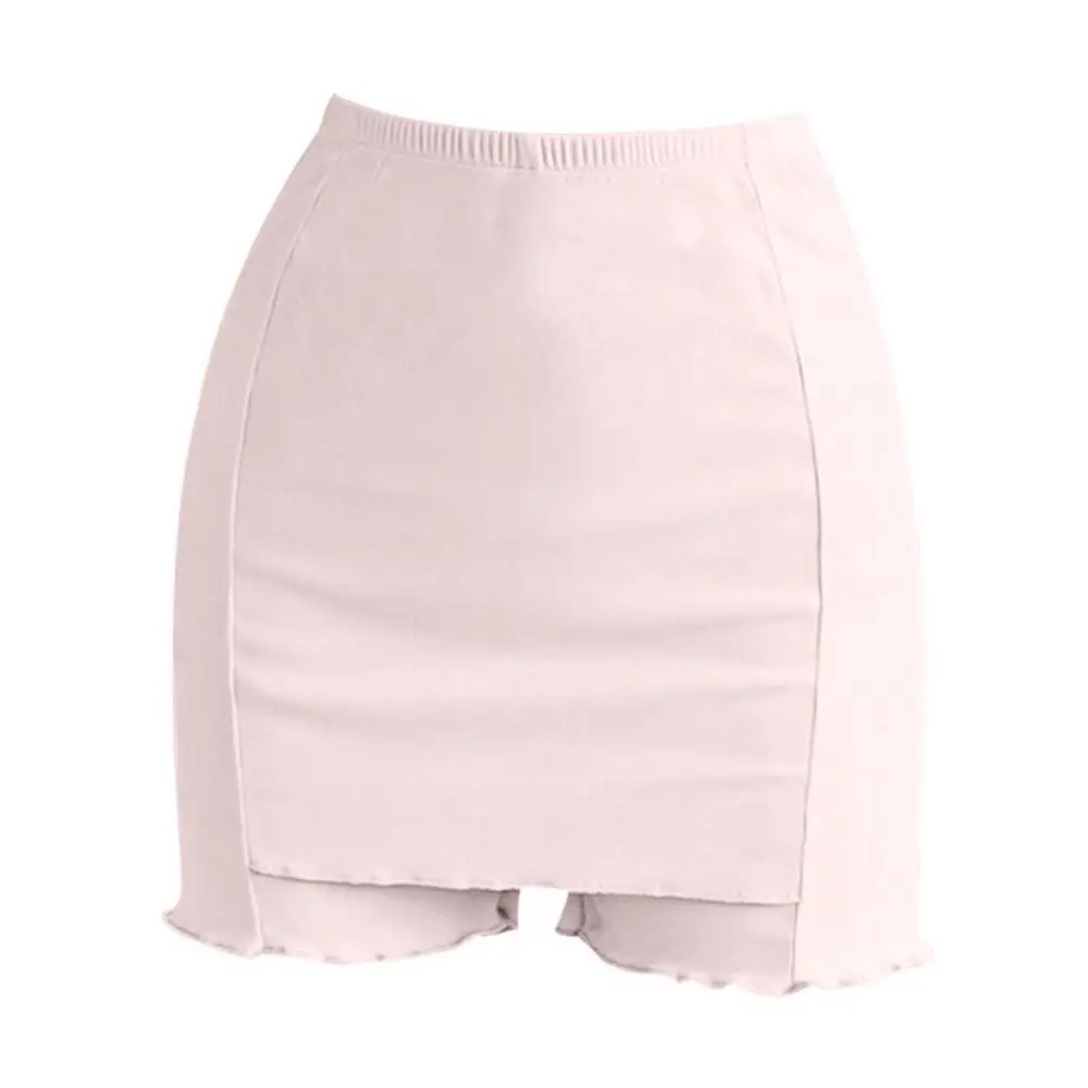 Women's Summer Ice Silk High Waist Shorts Safety Pants Double Layer Seamless Skirt Shorts Underwear Boxer Underpants