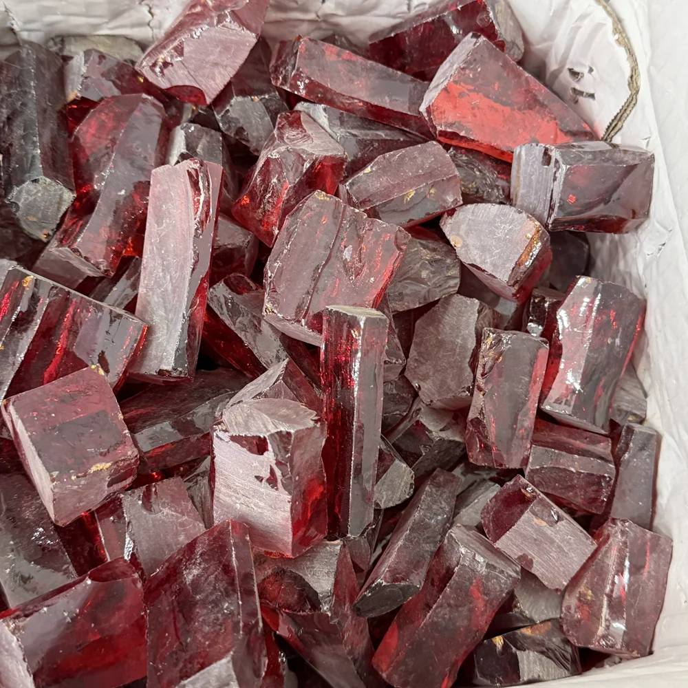 1KG China Red Cubic Zirconia Rough Small Chunks Synthetic CZ Raw Material For Gemstone Cutting Jewelry Making