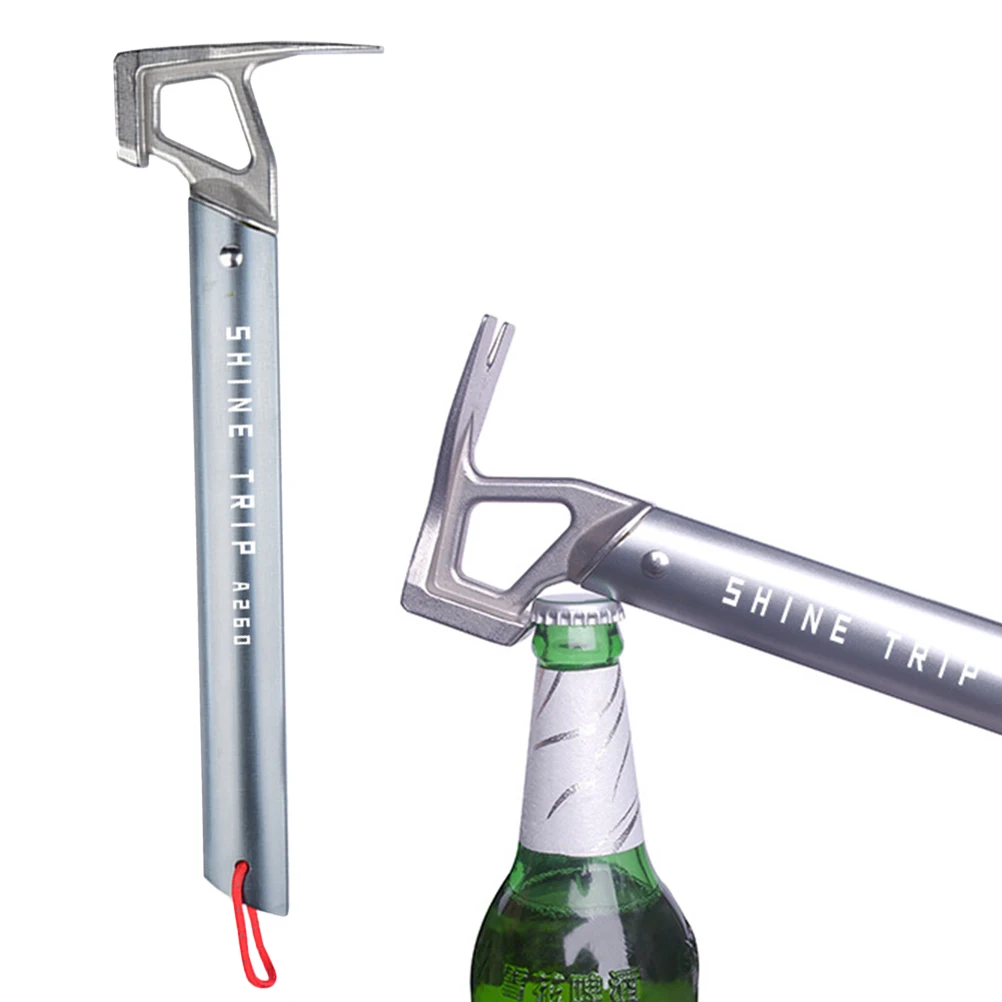 

Camping Hammer Tent Accessories Lightweight Aluminum Alloy Stainless Steel Multi functional Nail Puller Beer Opener Outdoor