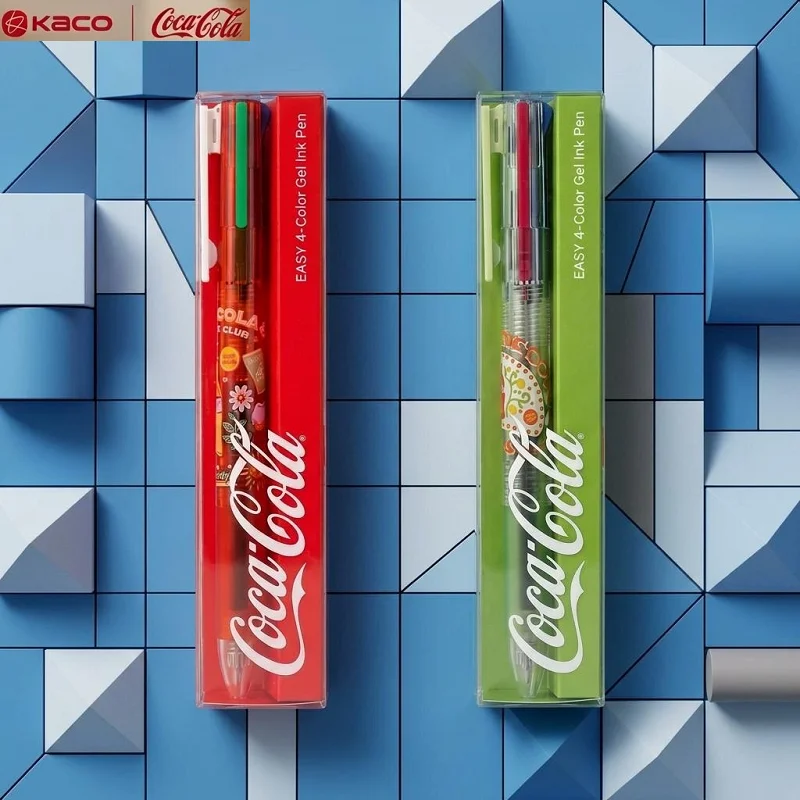 

KACO Coca-Cola Co-branded 4-in-1 Gel Pen Multi-functional Cute Design 0.5mm Quick Dry Smooth Writing Student Office Stationery