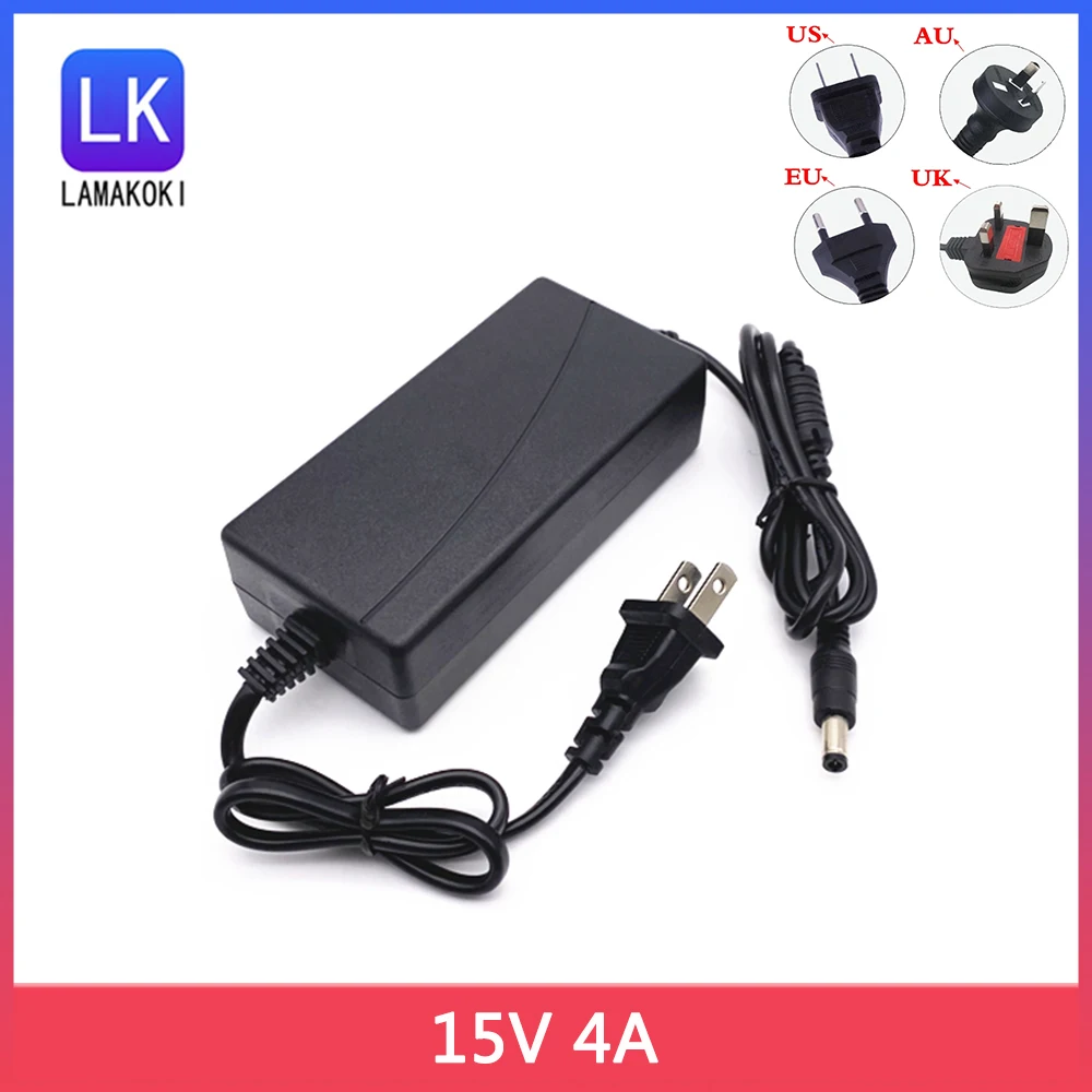 

Input: AC 100-240V 50/60Hz Output: DC 15V 4A / 4000ma Power Cord Adapter