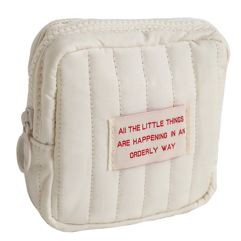 Portable Small Multi Layer Square Cosmetic Bag Multifunctional Storage Bag Portable Mini Lipstick Headset Wallet Storage Bag