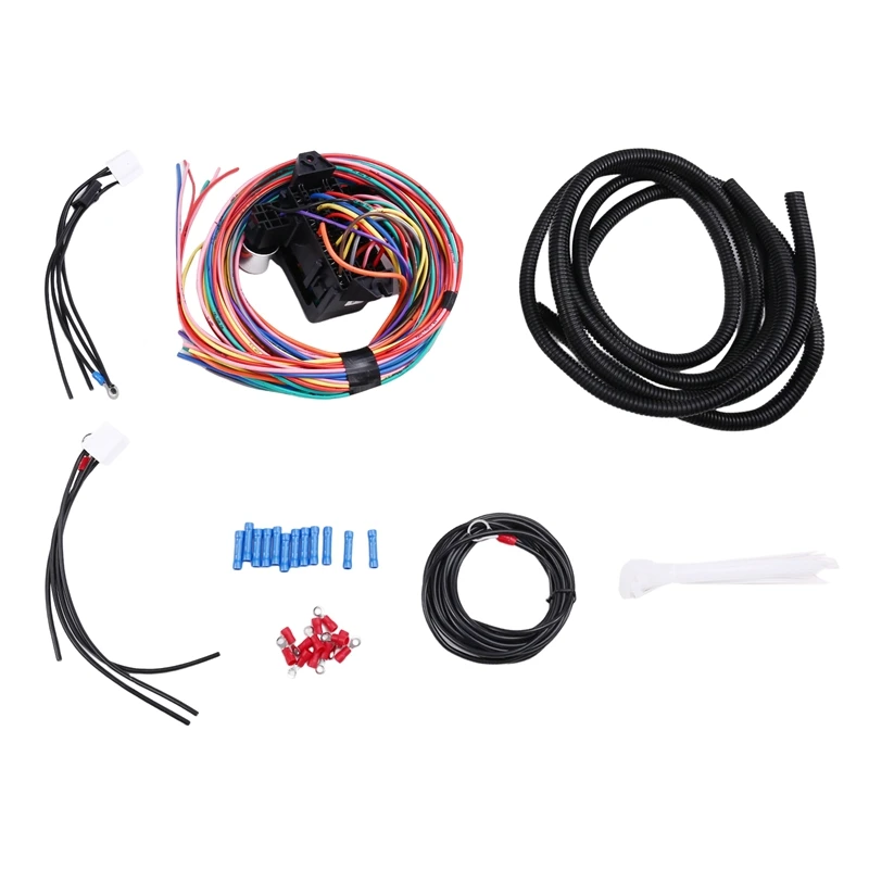 14 Circuit Wiring Harness Kit Car Modification Circuit For Chevy Ford Chrysler Mopar Muscle Car Electrical Wire Harness