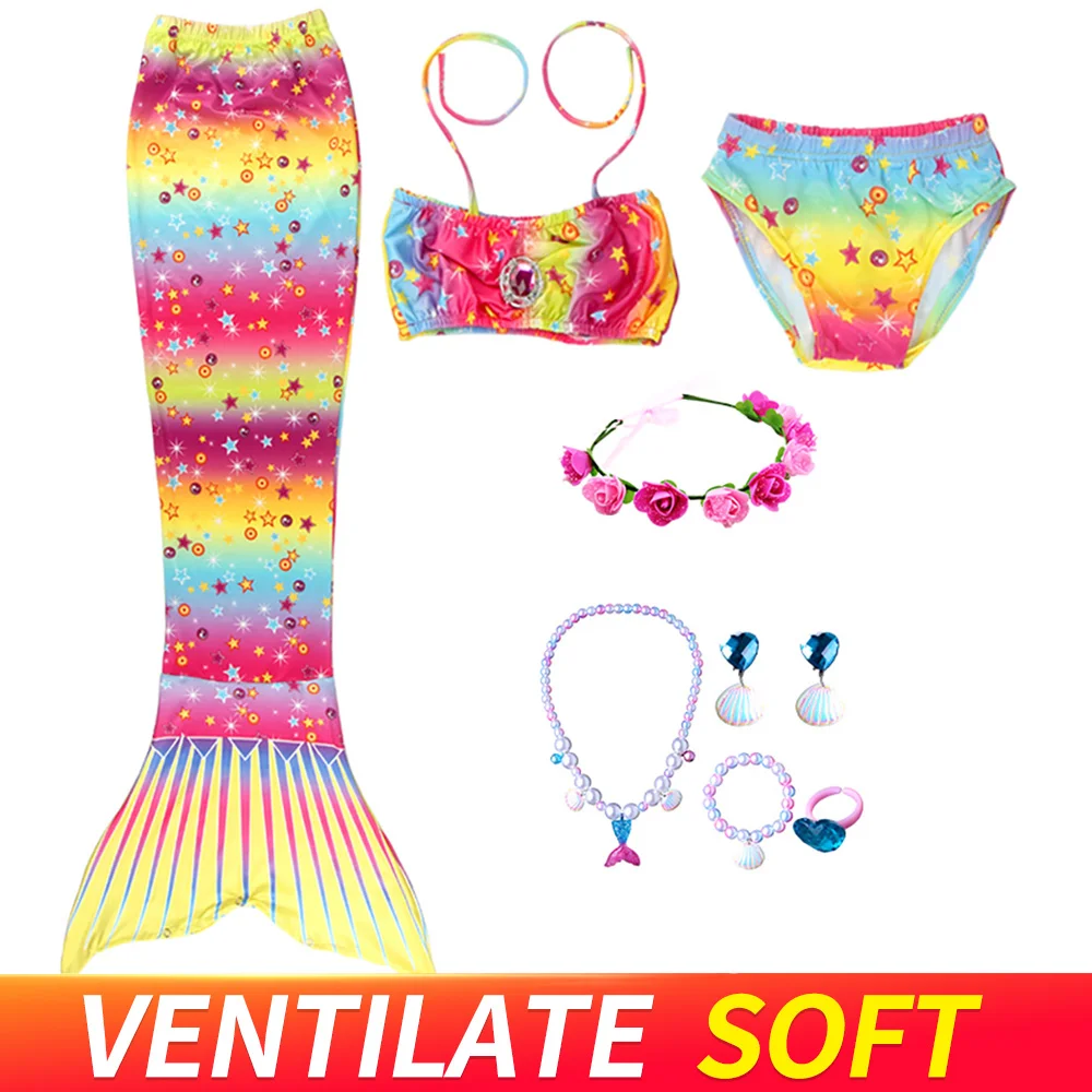 Traje de Baño de Sirena para Niña, Disfraz de Cosplay, Vestido de Sirena, Traje de Baño Infantil para Playa