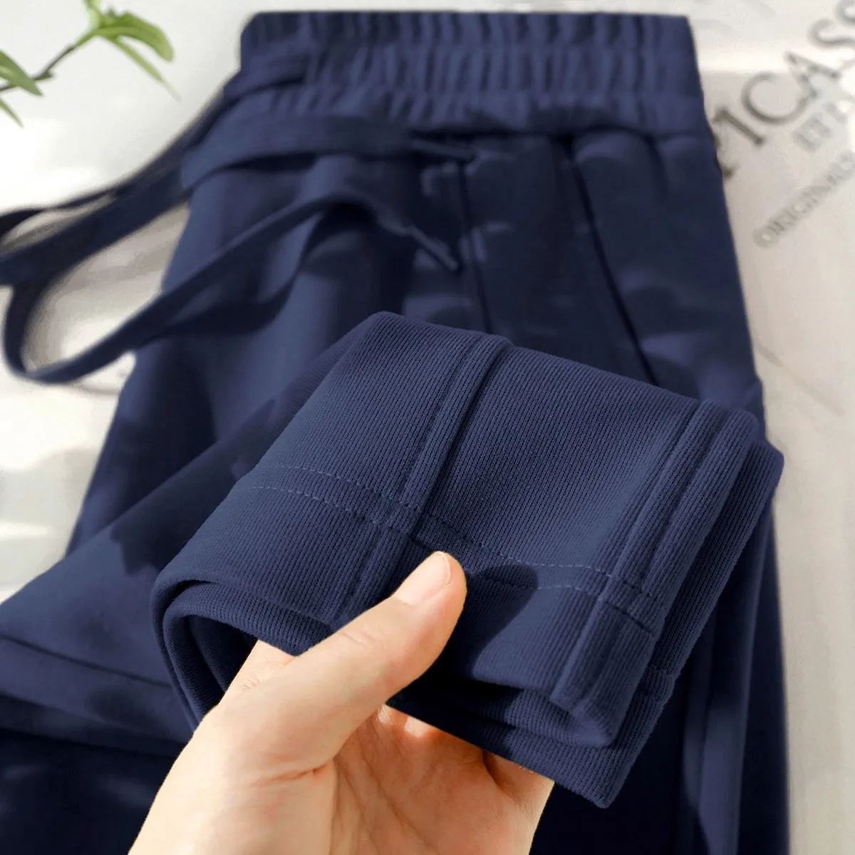 

Брюки женские прямого кроя с высокой талией, широкие, повседневные, спортивные, осенне-зимние, молодежные, в стиле «банан»