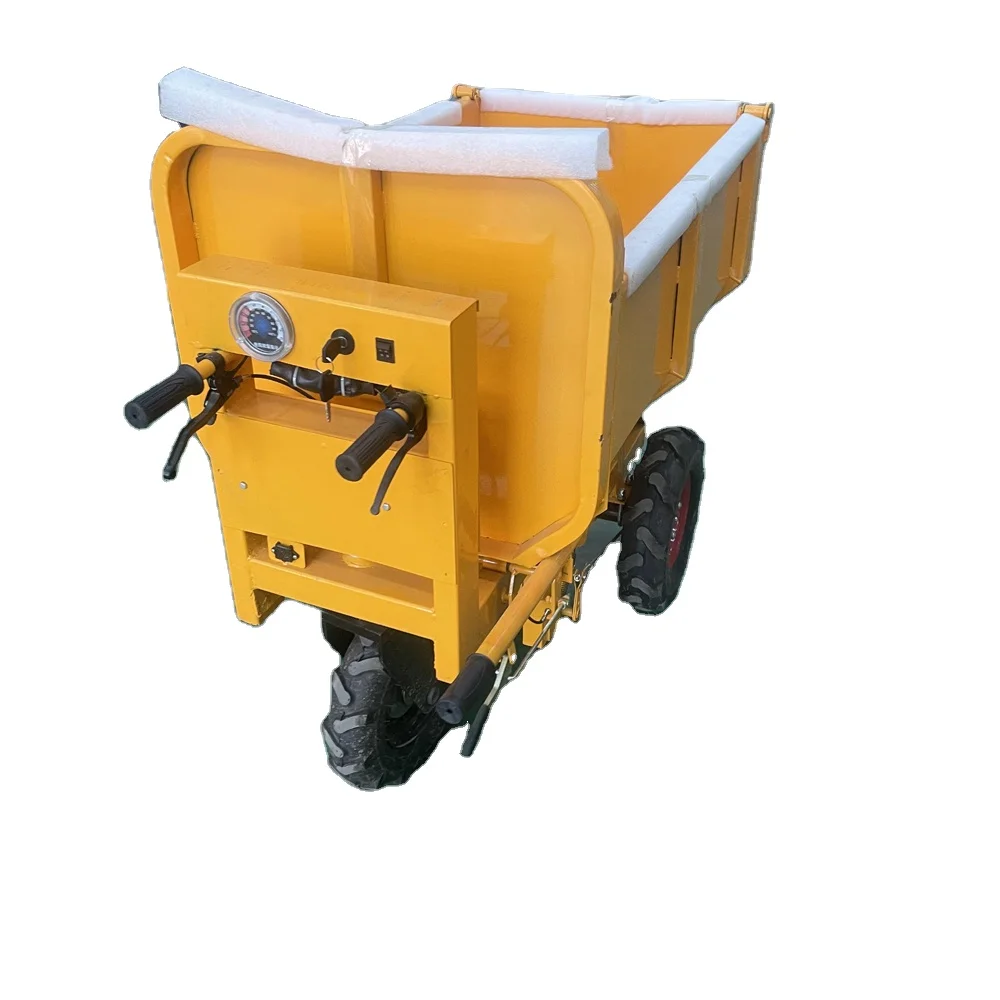 

Electric trolley construction site ash dump truck three-wheeled carrier loading dump truck pulling bricks pulling