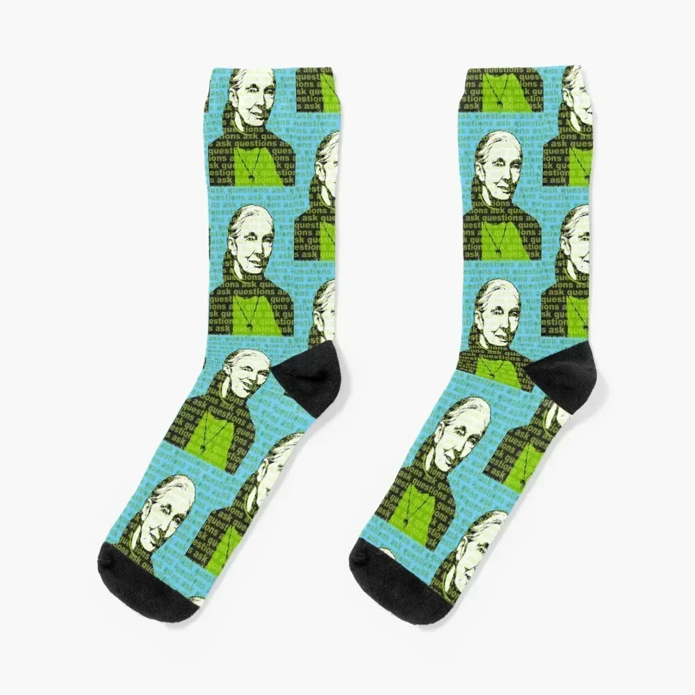

Jane Goodall: ask questions Socks custom custom sports christmas stocking Luxury Woman Socks Men's