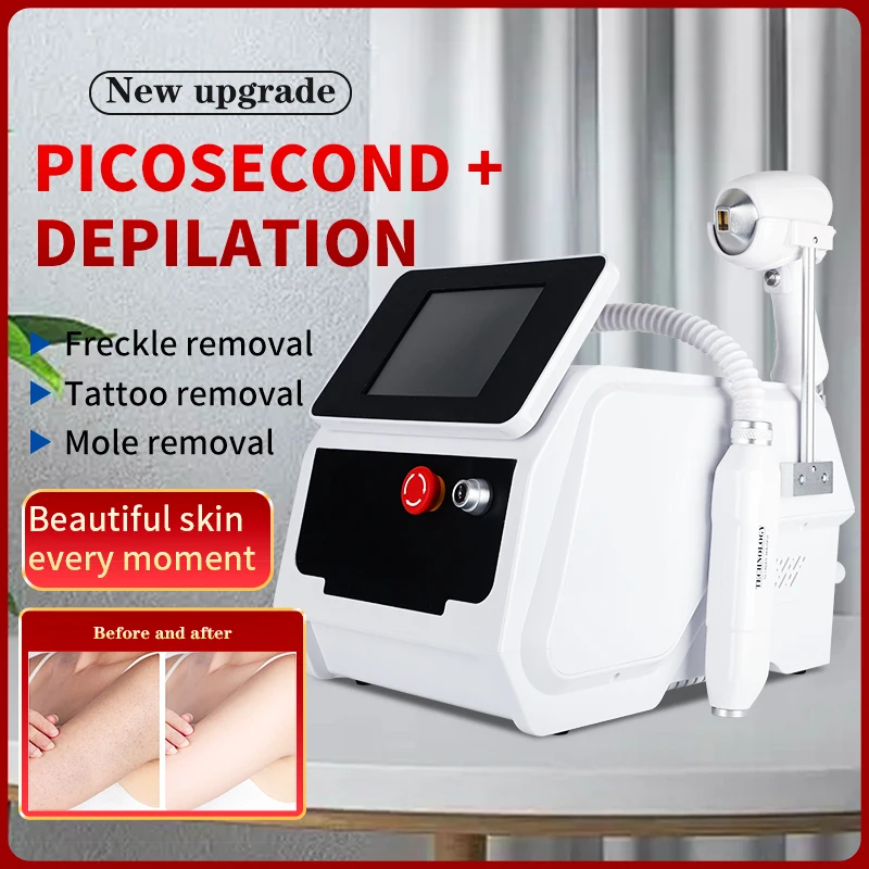 Painless Glacial Titanium 3 Wavelength Tattoo Wash Eyebrow Wash 2in1 808nm Diode Laser 808 Hair Removal 808 Salon