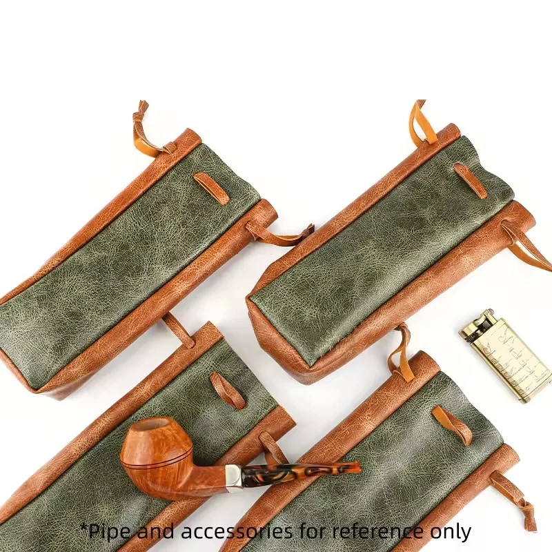 Durable Pipe Carry Case Plush Leather Pipe-Specific Bundle Pocket Premium Smoking Accessory Portable Storage for Tobacco Pipe