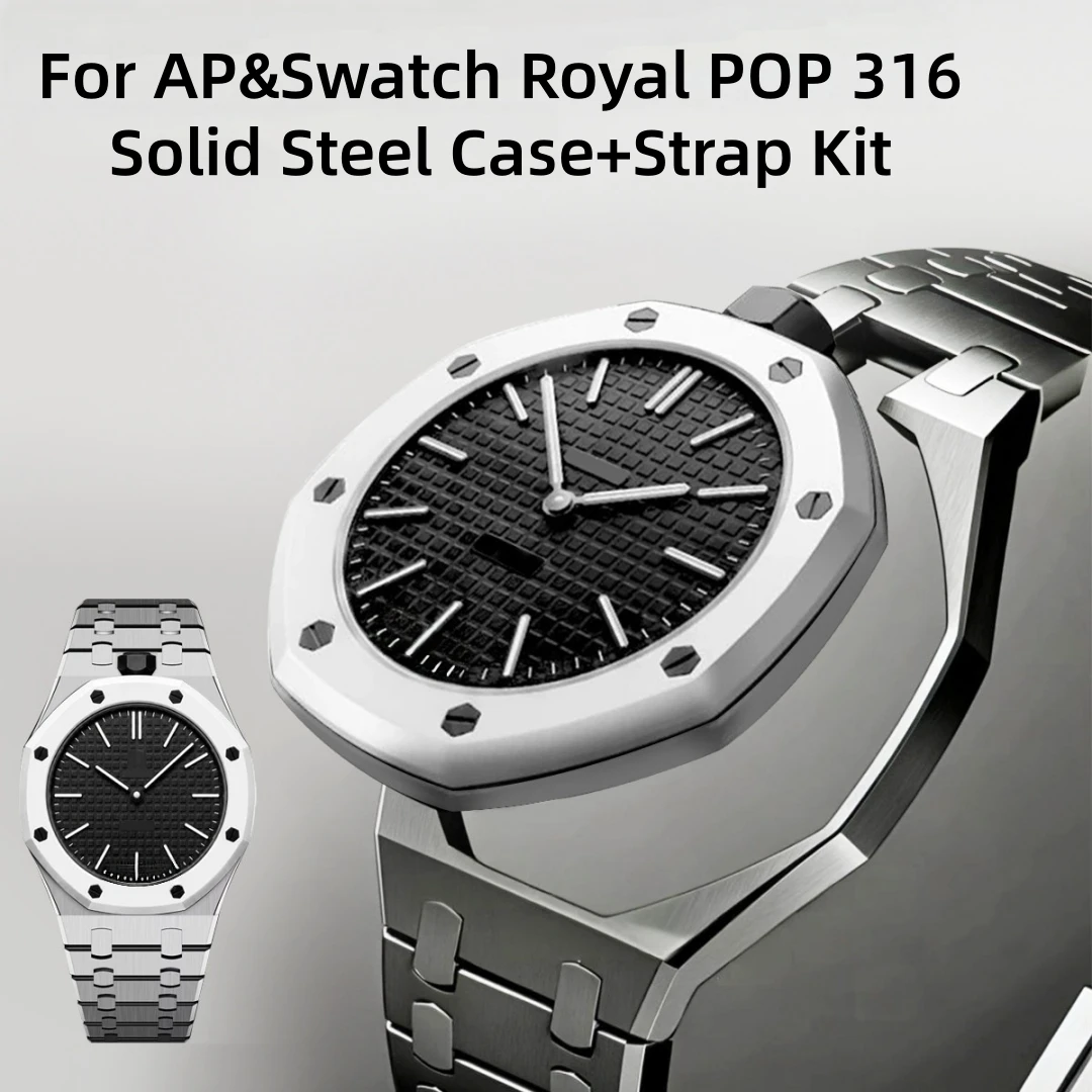 For Swatch X AP Royal POP Stainless Steel Full Coverage Modification Kit Pocket Changer To Wristwatch Replacement Parts
