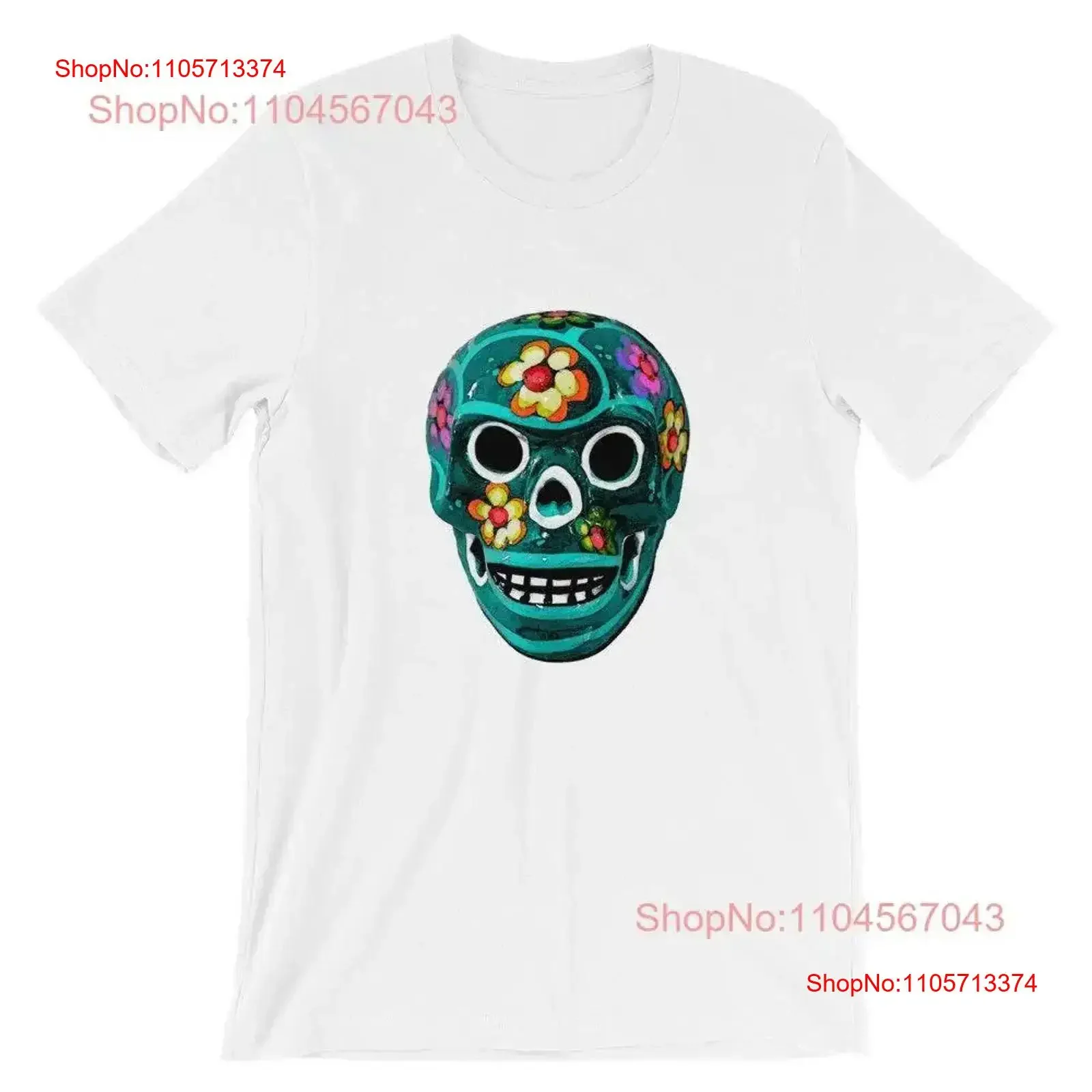 Skull Día de los Muertos T Shirt Various Colors vintage Washed Stylish Casual streetwear Top For Everyday Wear Slightly