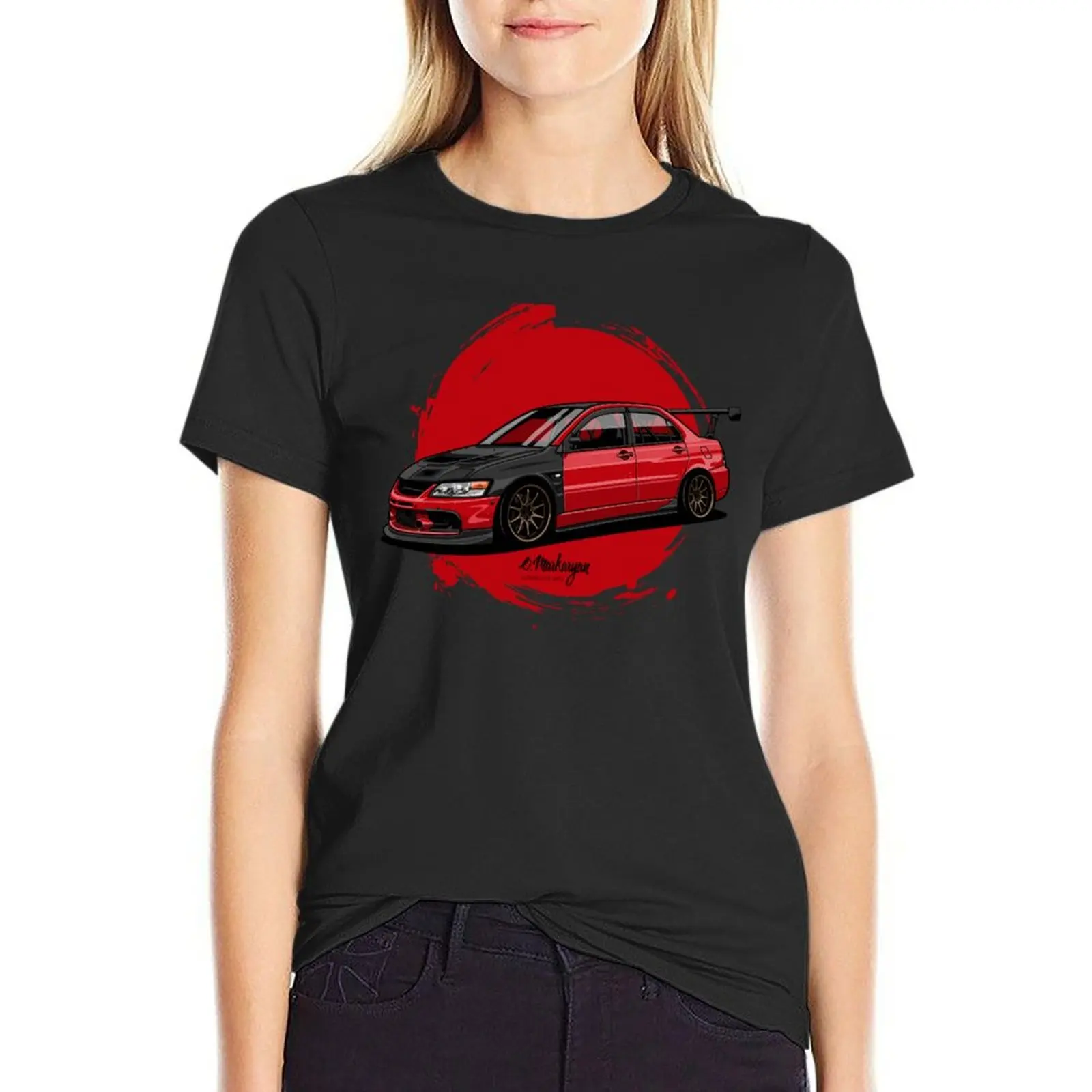 

Evo IX T-shirt korean fashion Aesthetic clothing t-shirts for Women graphic tees