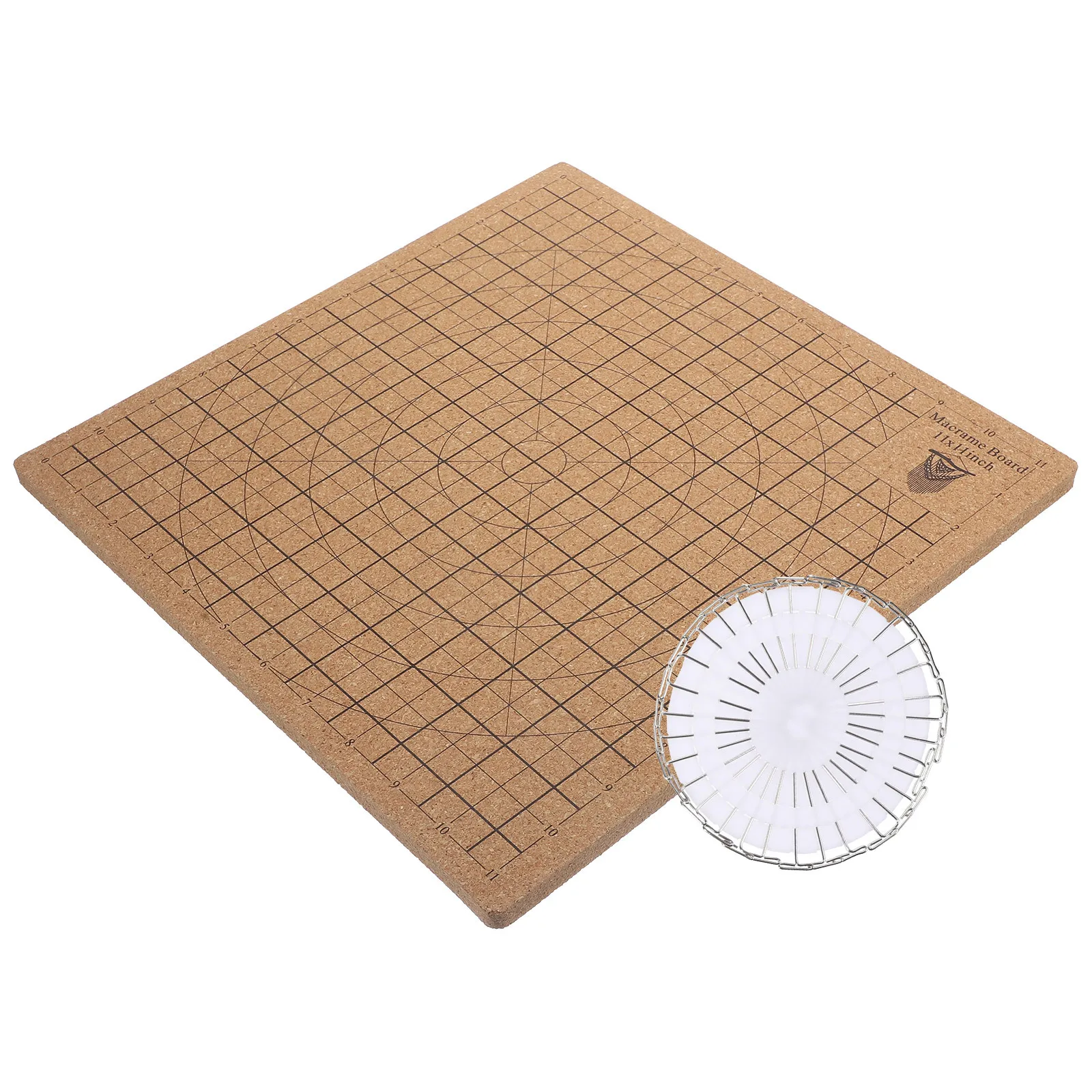 

1 set Macrame 30X30Cm Cork Board With Grid For Knotting Jewelry Crafts Stainless Steel T Pins Included Macrame Supplies Bracelet
