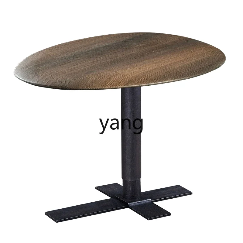 

Yjq liftable sofa side table solid wood black walnut edge table minimalist light luxury advanced mobile corner table