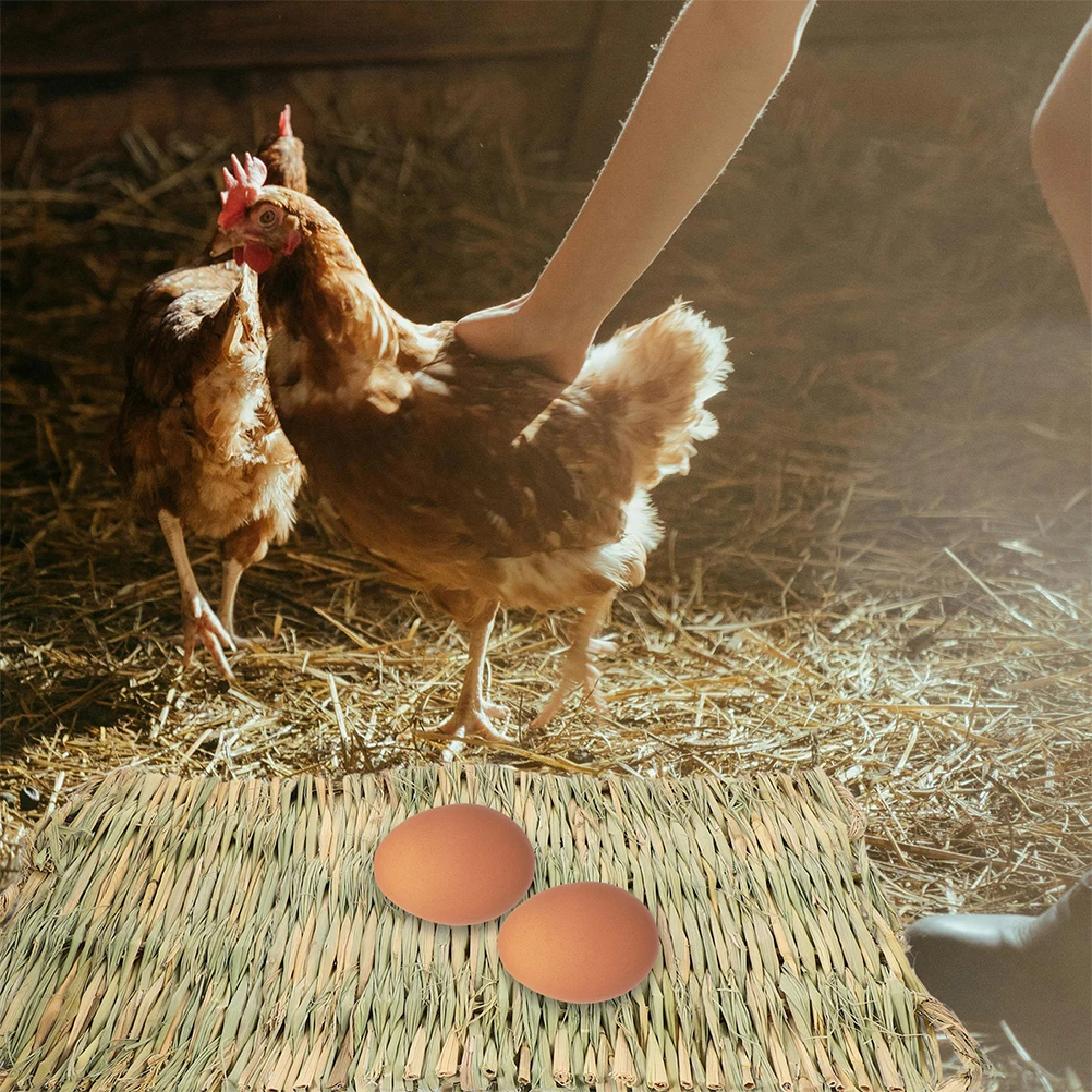 

Straw Mat Chicken Cage Mats Nest Cushion Weaving Nesting Egg Protection Natural Rabbit Bed Comfortable Design Clean Eggs Pet