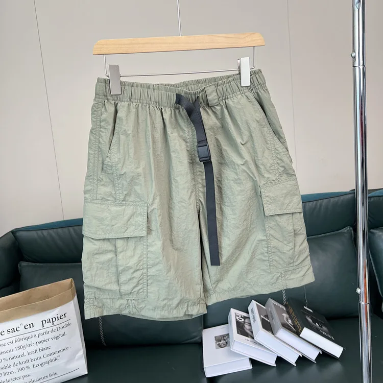 Image of 26 Cargo-Shorts im italienischen Luxusstil, 3 Labels, schnelltrocknende, lässige Cargo-Shorts mit mehreren Taschen für Herren, Sommer