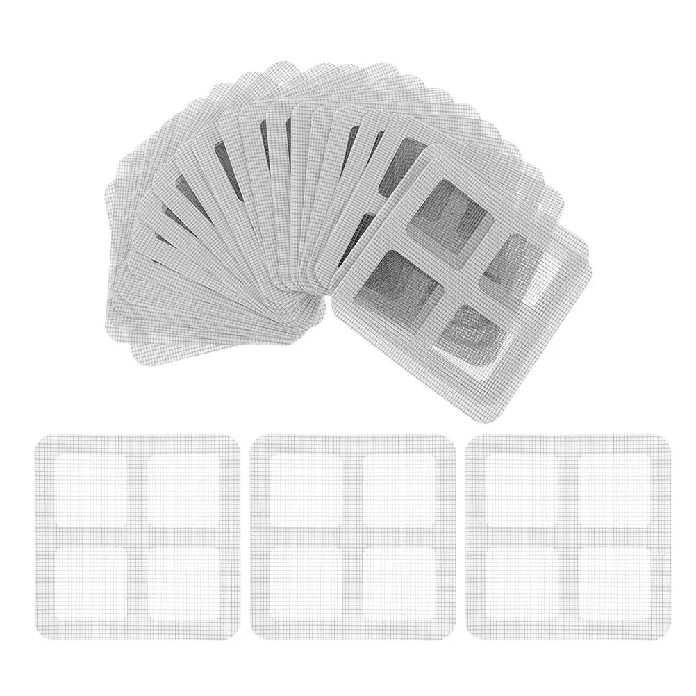 

30Pcs Self-Adhesive Mesh Drain Hair Catcher Sticker for Shower Floor Toilet Window Screen Repair Transparent Anti-Blocking