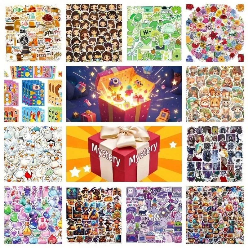 

Random Style 50pc Stickers Mystery Surprise Stickers Gift Box Blind Box Blind Selection, Suitable For Birthday And Festival Gifts, Adding Surprises To Life