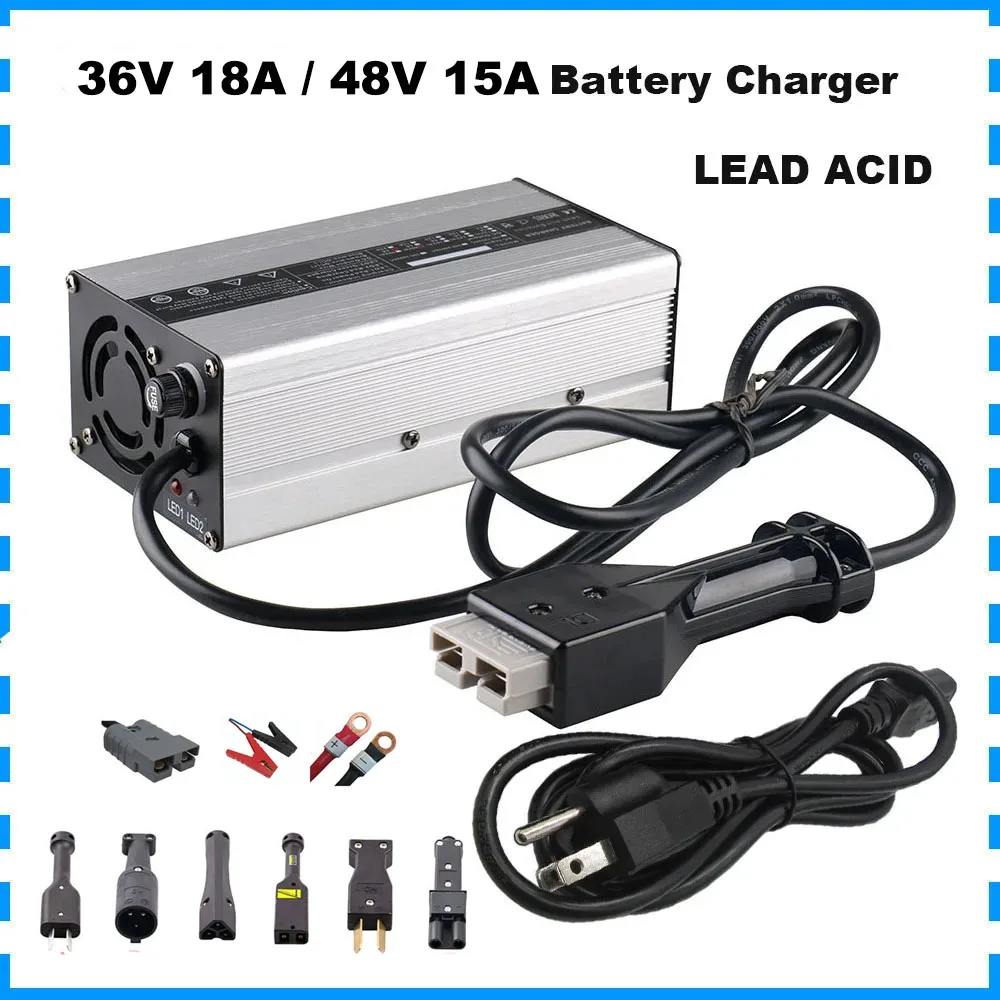 36V 18A 48V 15A Golf Cart Fast Charger 36 Volt 48 Volt Lead Acid AGM Gel Battery Charger for EZGO Marathon SB-50 TXT 900W
