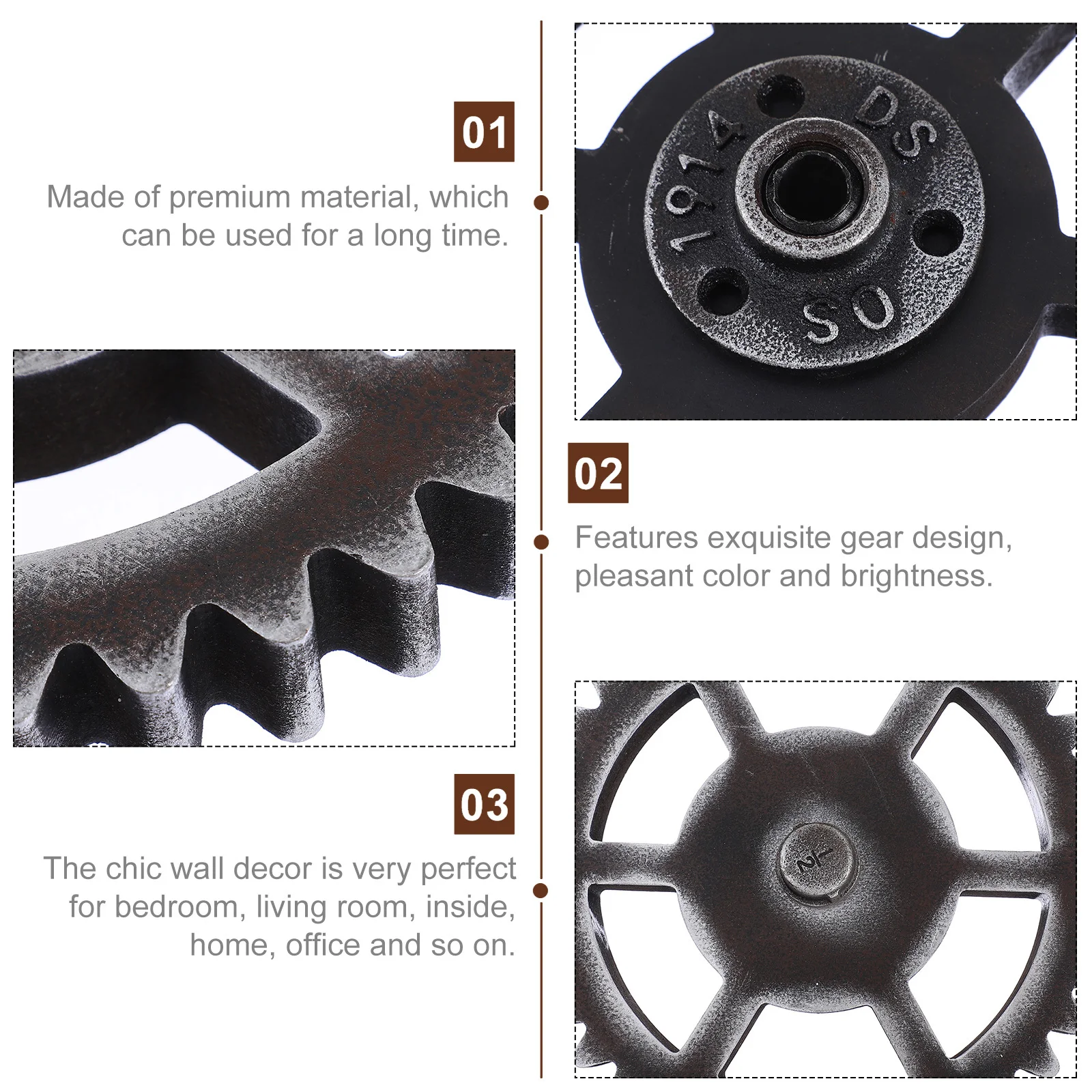 

1Pcs Retro Gear Wall Pendant Creative Round Wood Decoration Unique Home Bar Cafe Accessory Long Lasting Design Wood Gear Decor