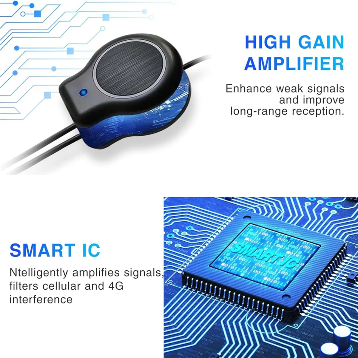 نيو تك 4K/1080P HD هوائي التلفزيون الرقمي الداخلي/الخارجي هوائي التلفزيون متعدد الاتجاهات 120 + ميل المدى هوائي مع مكبر للصوت