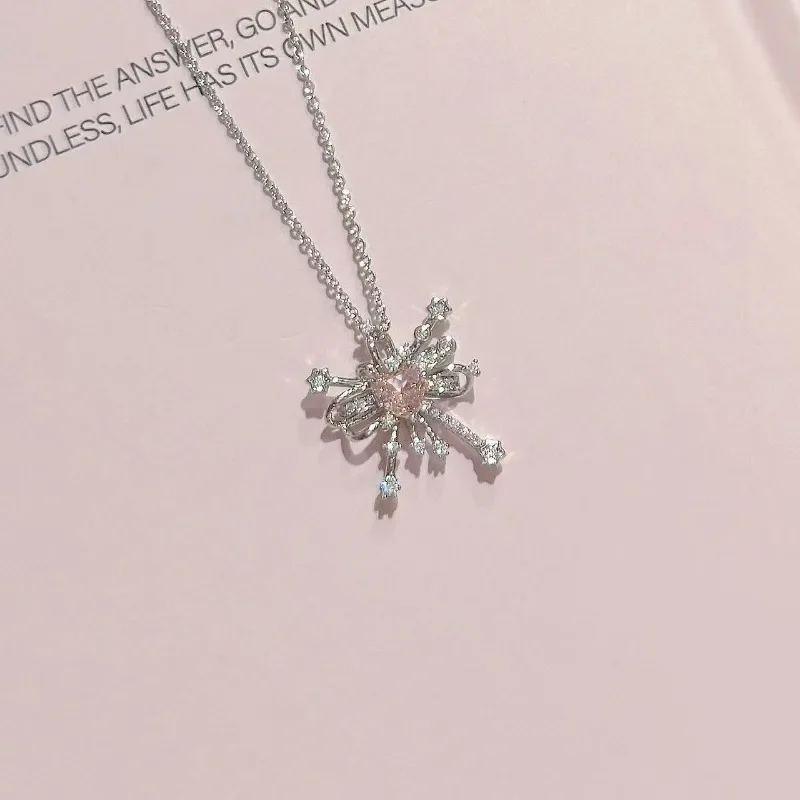 

Girl's Heart Magic Fireworks Necklace Light Luxury Niche Premium Sense Clavicle Chain Sweet Exquisite Temperament Versatile Neck