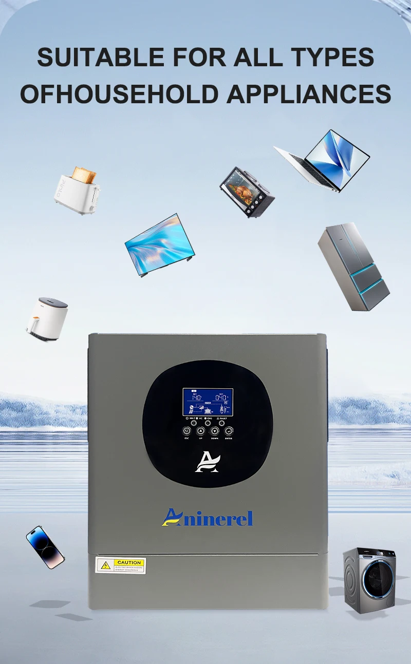 Aninerel 2KW 4.2KW عاكس للطاقة الشمسية الهجين على الشبكة + خارج الشبكة 230Vac نقية شرط لموجة العاكس MPPT شاحن بالطاقة الشمسية PV 60-500VDC WIFI #3