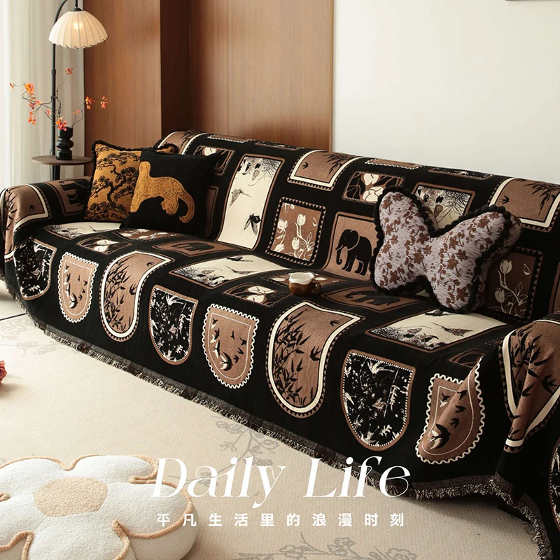 Universal Full-Cover Sofa Cover Throw-Dust-Proof and Cat-Scratch Resistant Sofa Blanket Chenille High Quality Sofacover for Home