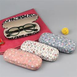 Retro Glasses Case Flower Printed Eyewear Hard Cases Cover Protective for Men Women Sunglasses Reading Eyeglasses Glasses Box