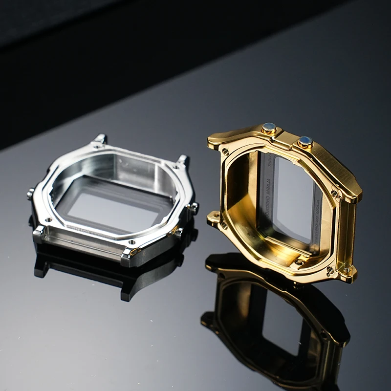 A158W A159W Modified Metal suit For Casio Watch small square A158 A168 Stainless steel case+strap Matching tool Watch accessorie