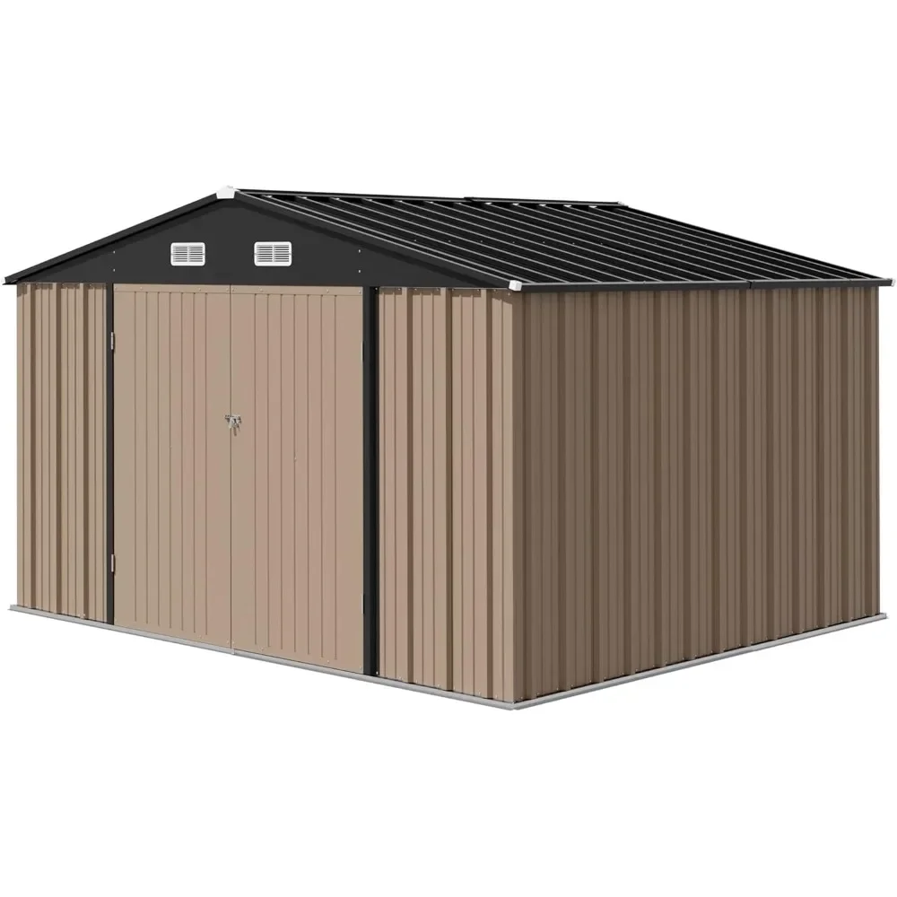 8 X 10 Ft Outdoor Storage Shed, Metal Garden Shed and Outdoor Storage Space with Single Lockable Door, Large Outdoor Tool Shed