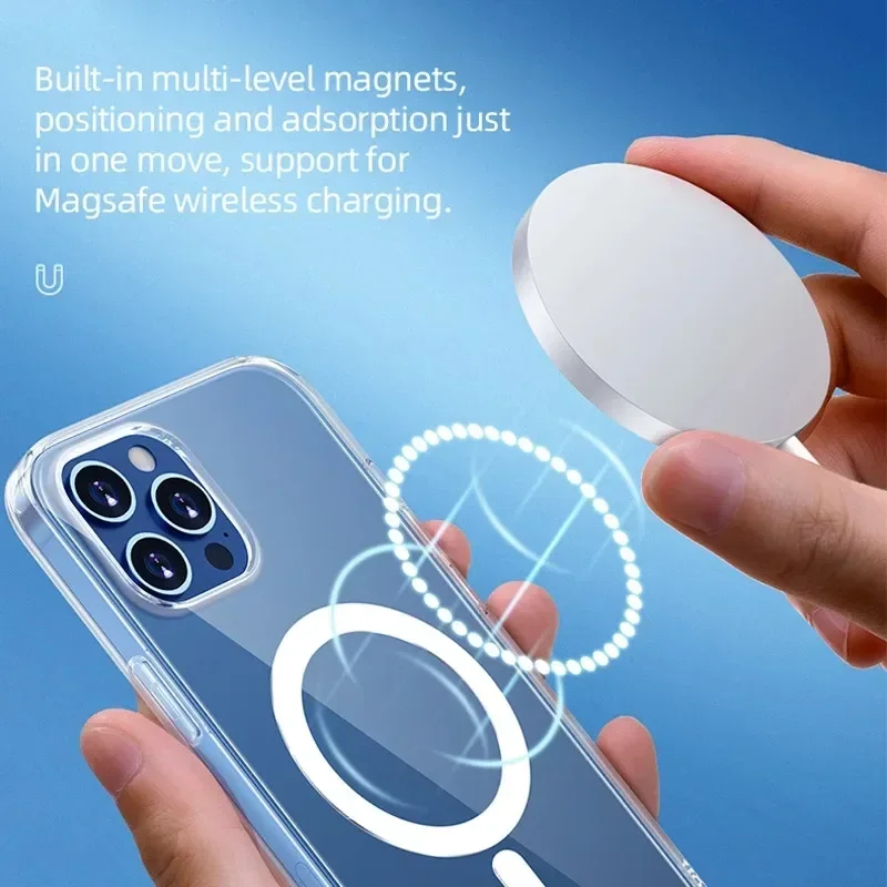 Ultra Clear Magnetic Circle Magsafing Case For iPhone 15 14 13 12 11 Pro Max Mini XS XR 78 Plus SE iPhone Magnetic Macsafe Cases