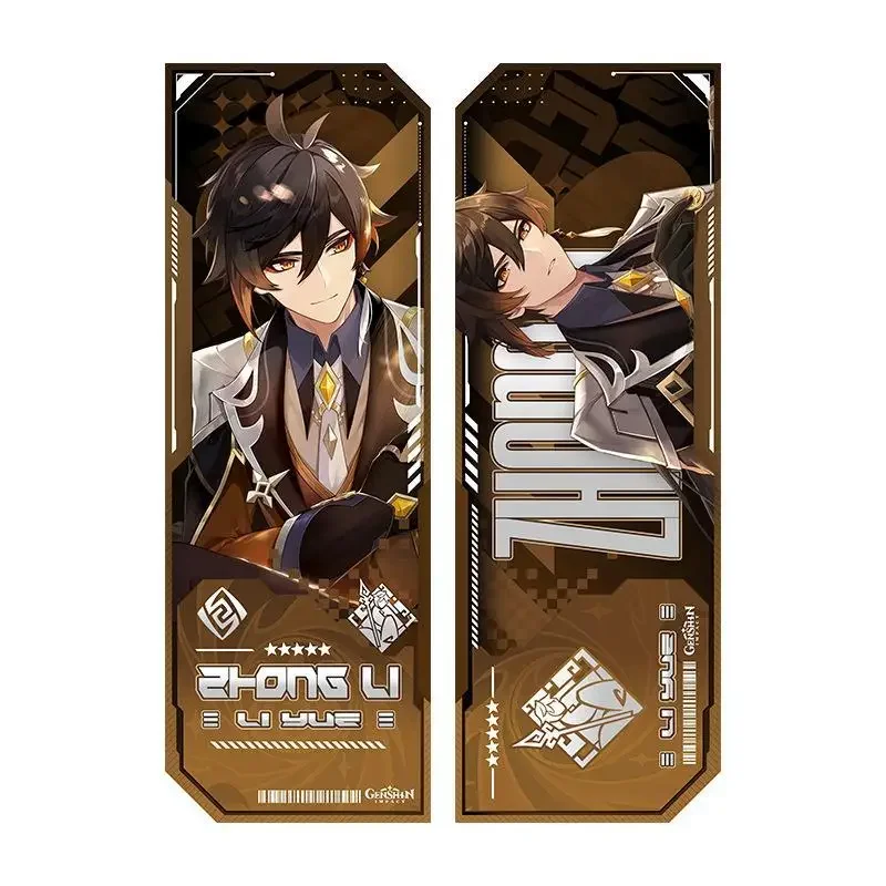 Genshin Impact Cosplay Bookmark Gliter Double Sided Tartaglia Ganyu Wanderer Nahida Nilou Ye Lan Eula Baiden Ei Collection Prop