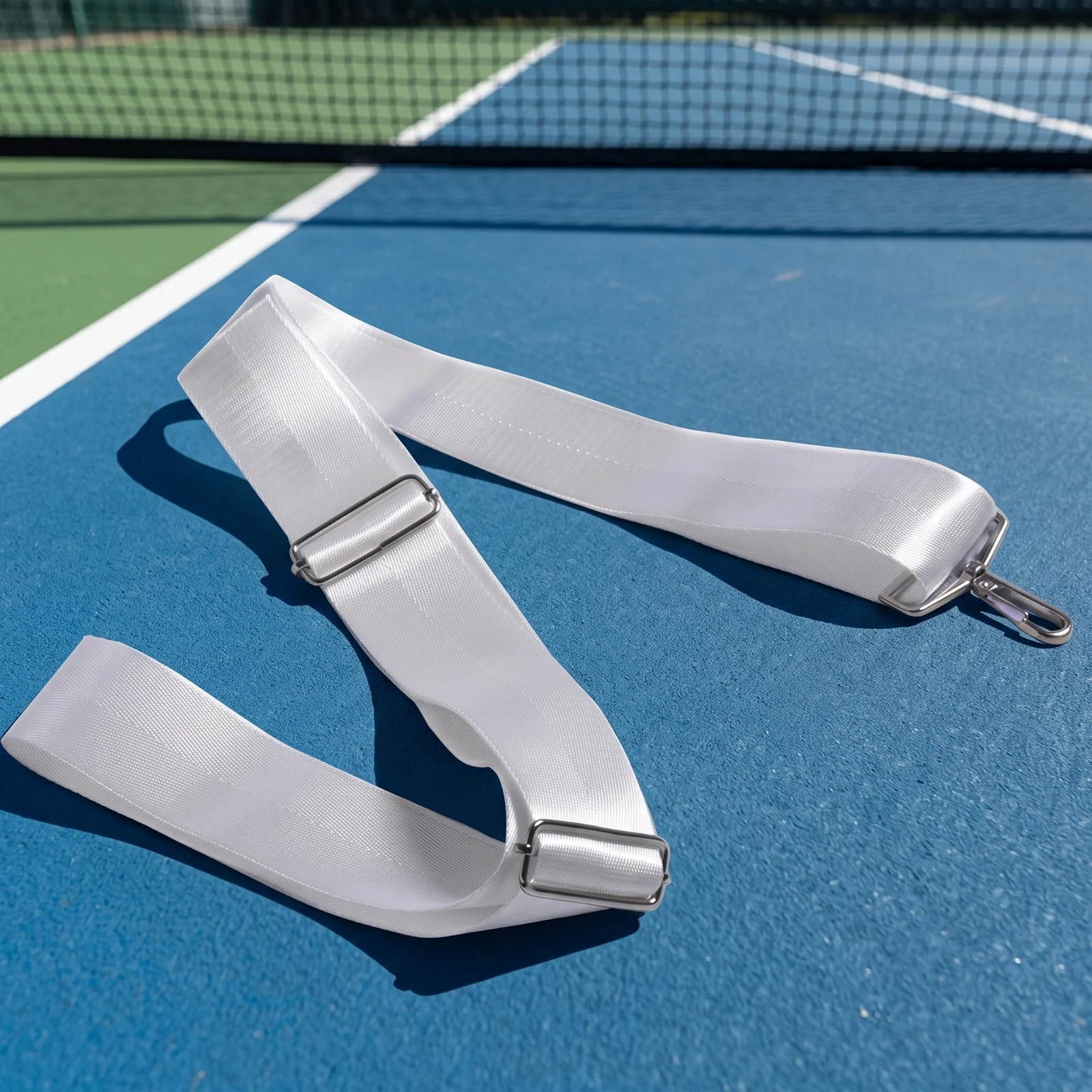Tennis Net Center Strap Heavy-Duty Tennis Net Strap with Metal Buckle Long-Lasting Rust-Proof for Schools, Outdoor Courts 2