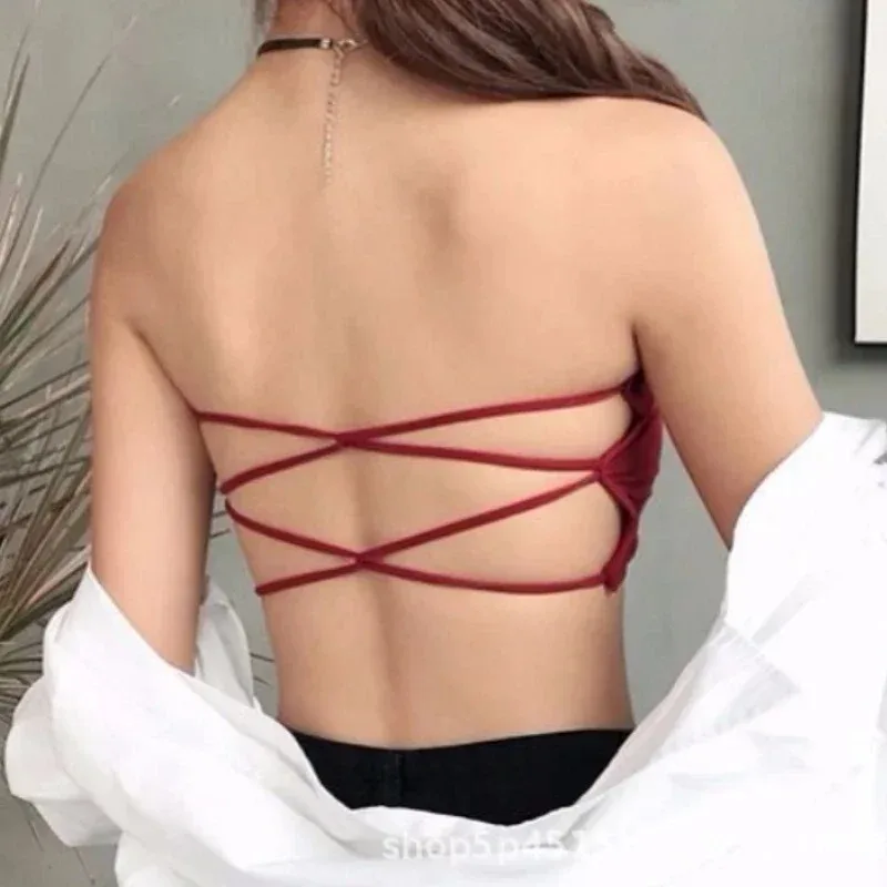 Strapless Bra Tube Top Women Cross Back Bralette Wireless Invisible Bra Seamless Underwear Female Lingerie Sexy Cotton Crop Top