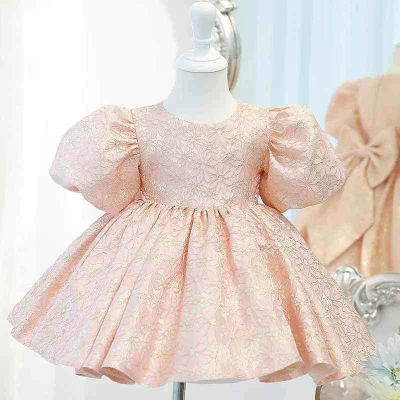 Girl\'s Ceremonial Dress Brand Baby Royal Lolita Princess Girls Spanish Floral Dress Infant Christening Dresses Boutique Clothes