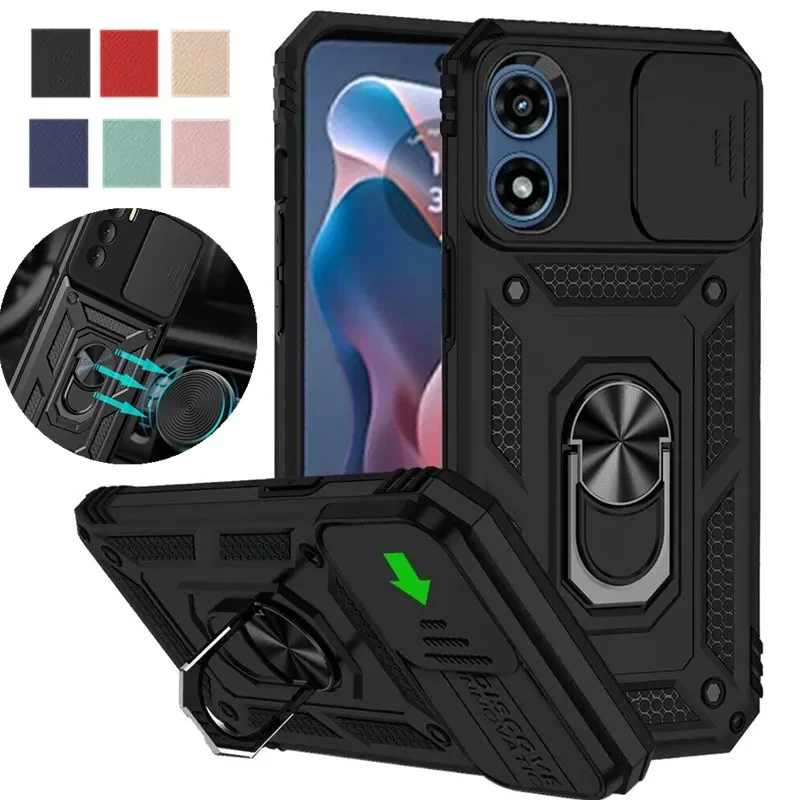 Armor Shockproof Case For Motorola G05 G15 G35 G55 G75 5G G85 G14 G24 G34 G04 G04S E14 E15 Cover Ring Holder Coque Funda