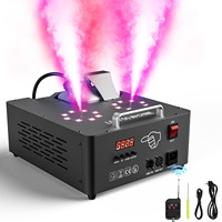 Yiflamefly 2000W Double Tube Adjustable Smoke Machine Vertical Fog MachineDMX512 RGB 3IN1 16LEDs Stage Colorful Spray Equipment