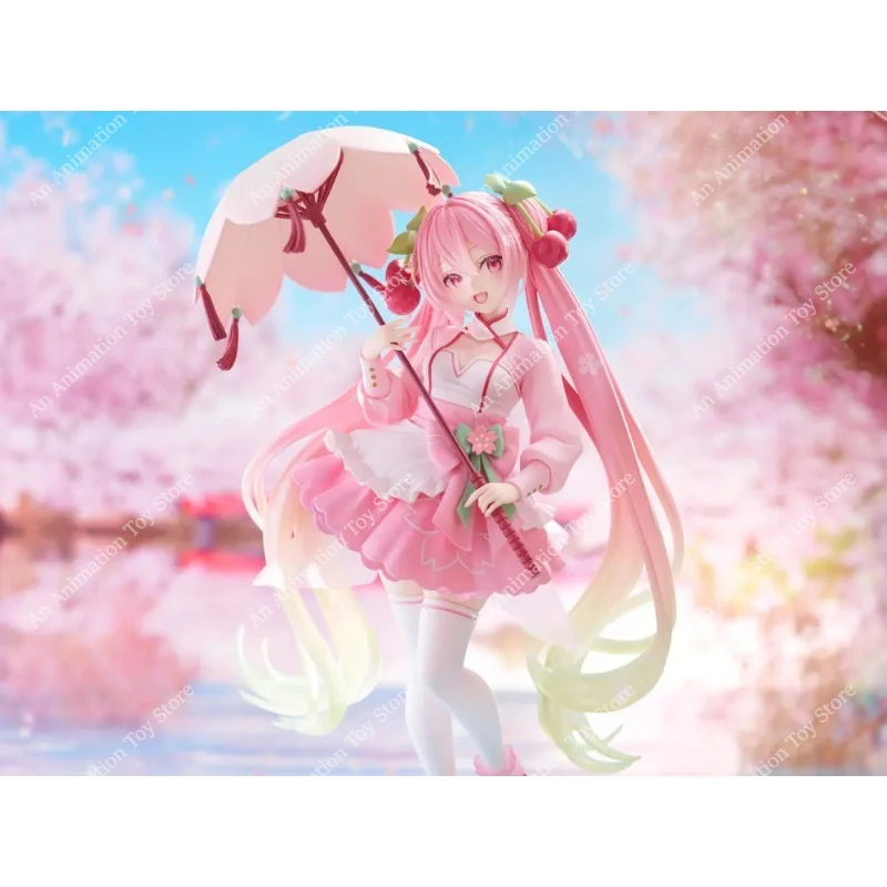 Auf Lager 100% Original TAITO AMP+ Hatsune Miku Sakura Miku Sakura Kleid Version 21cm Anime-Figur Sammlerstück Desktop-Dekoration Geschenk – Detail 6