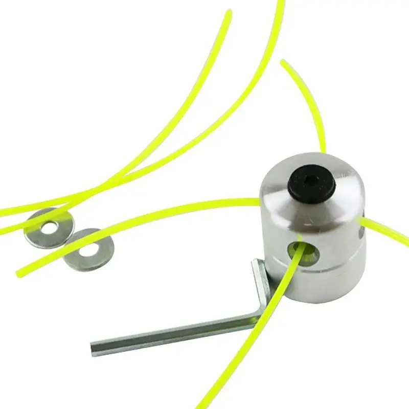 Universal Aluminum 1PCS Grass Trimmer Head with 4 Lines Brush Cutter Head Thread Nylon Grass Cutting Line Head for Lawn Mower