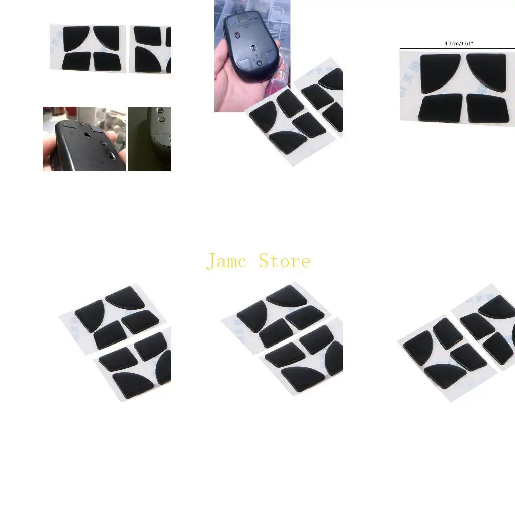 LX0B 2Sets Mouse Skates Replacement Feet Pads Black Mouse Feet Sticker For MX 2S Mouse