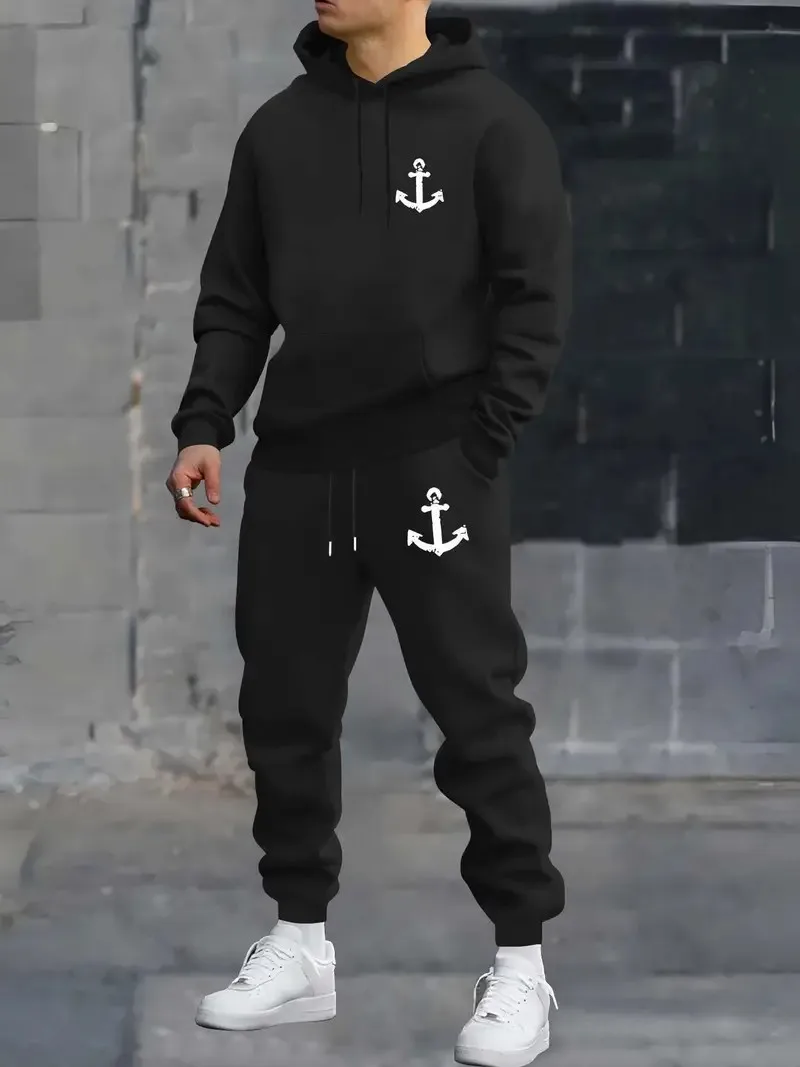 

The 2025 autumn new 3D printed comfortable and casual men's outdoor sports sweatshirt and sweatpants set