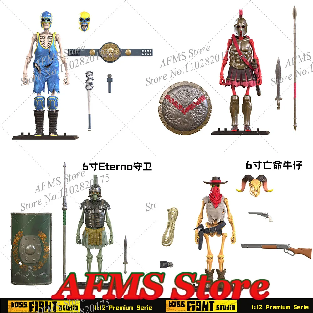 

BFS 1/12 Scale Collectible Figure Skeleton Legion Eterno Guard Spartan Red Warrior Fugitive Cowboy 6Inch Action Figure Model Toy