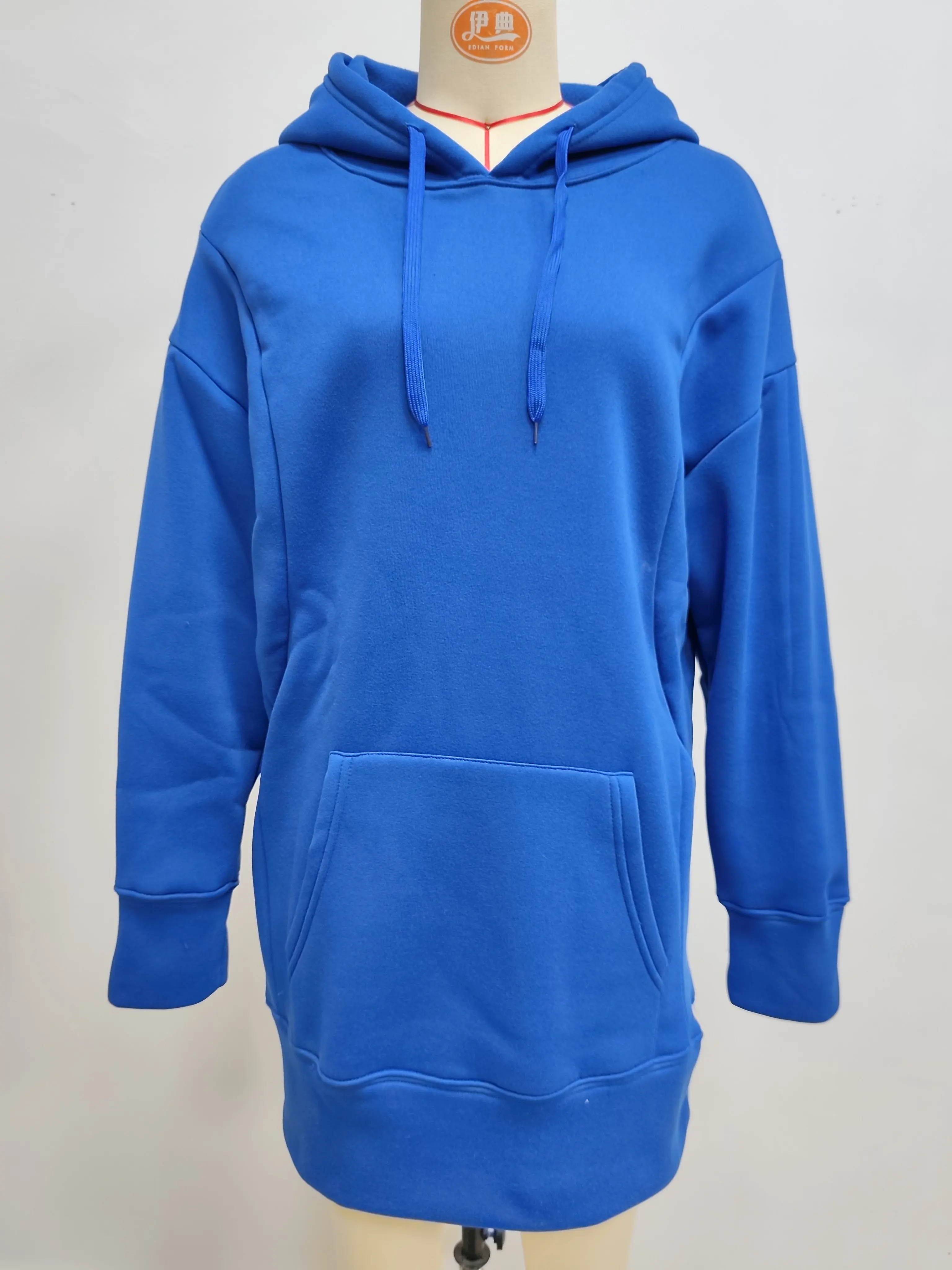 Oversized Hoodie Dress Women Loose Long Sleeve Pocket Drawstring Sweatshirt Dress Casual Streetwear Daily Wear Warm Pullover
