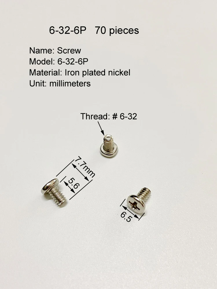 # 6-32 مادة مطلية بالنيكل الحديد غاطسة مستديرة سداسية الصليب رئيس السحابات الميكانيكية الموضوع مزيج مسمار مزلاج