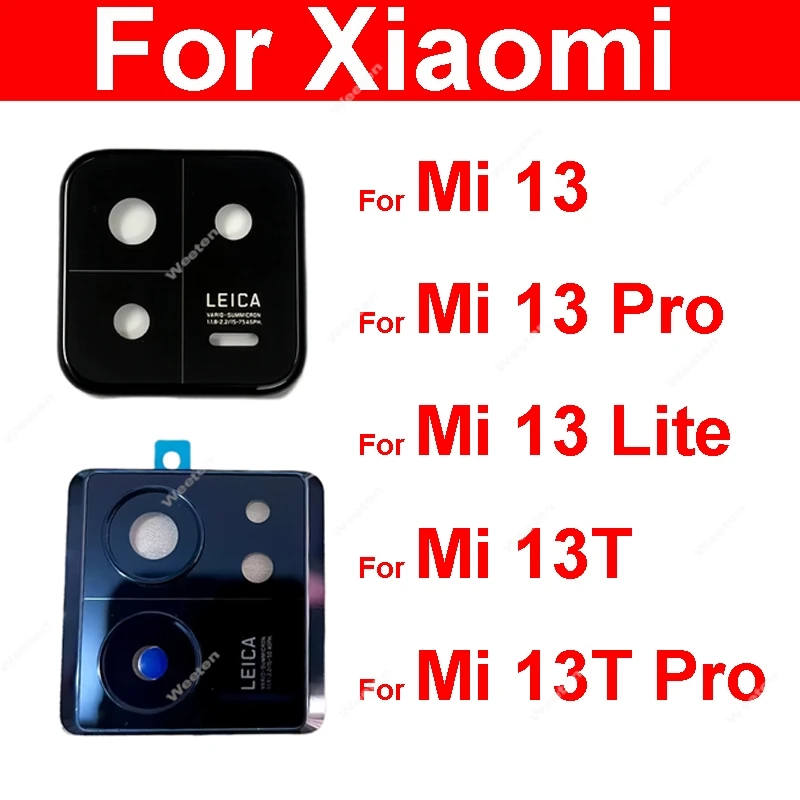 

Стеклянный объектив задней камеры для Xiaomi 13 13T 13 Lite Pro, задний объектив с клейкой наклейкой, замена небольших запасных частей для сотового телефона