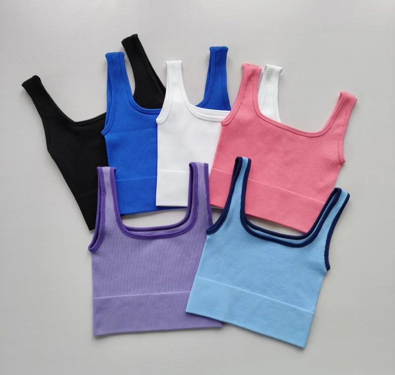 U shaped sports vest underwear women wear gym yoga fast-drying running short fitness top with sleeveless yoga clothes inside