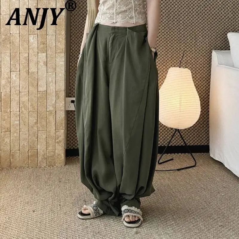 ANJY Spring Autumn New Women Stylish Bohemian Style Patchwork Loose Lightweight Harem Pants Trendy Casual Fashion Bottoms A22448