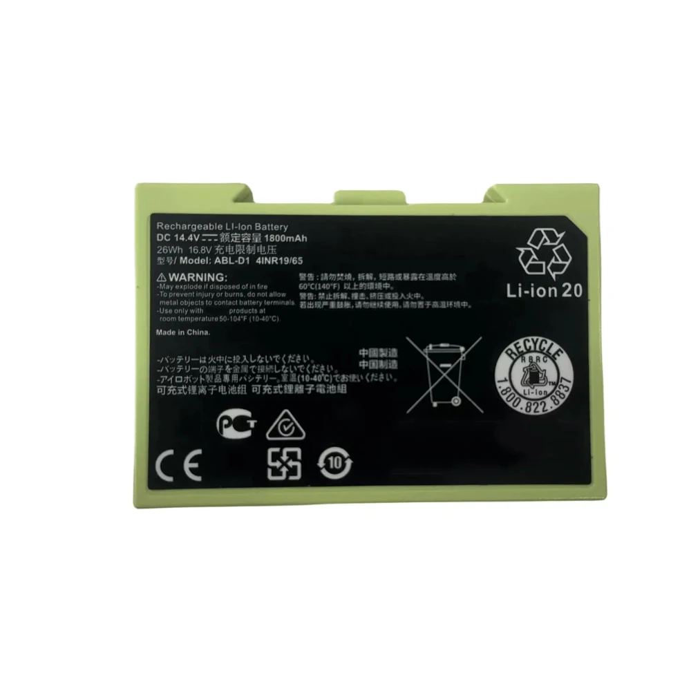 ABL-D1 14.4V 1800mAh Battery for iRobot Roomba Robot Vacuum e5 e6 i3 i4 i6 i7+ i8+ e5134 e5150 e5158 e6112 e6134 e6198 Series